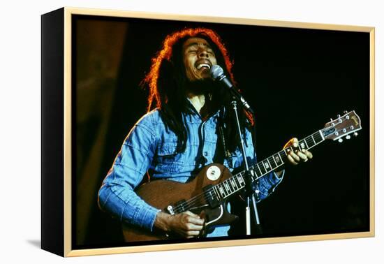 Bob Marley on Stage at Roxy Los Angeles May 26, 1976-null-Framed Stretched Canvas