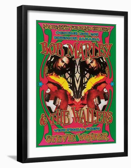 Bob Marley & Stevie Wonder-Dennis Loren-Framed Art Print