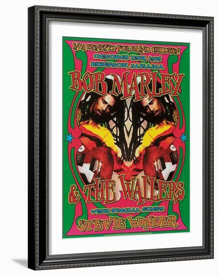 Bob Marley & Stevie Wonder-Dennis Loren-Framed Art Print