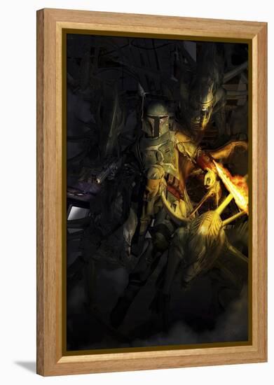 Boba Fett Fighting Off Aliens-Stocktrek Images-Framed Stretched Canvas