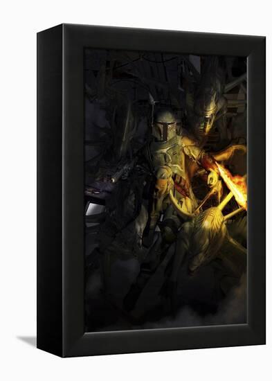 Boba Fett Fighting Off Aliens-Stocktrek Images-Framed Stretched Canvas