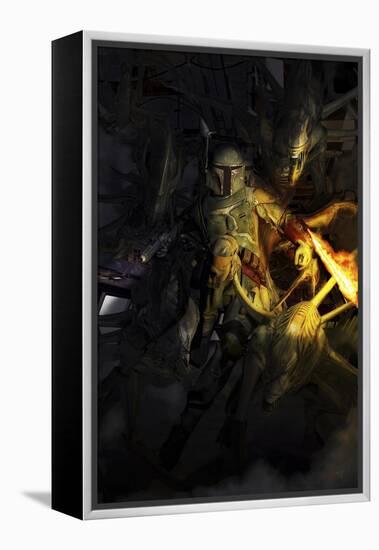 Boba Fett Fighting Off Aliens-Stocktrek Images-Framed Stretched Canvas