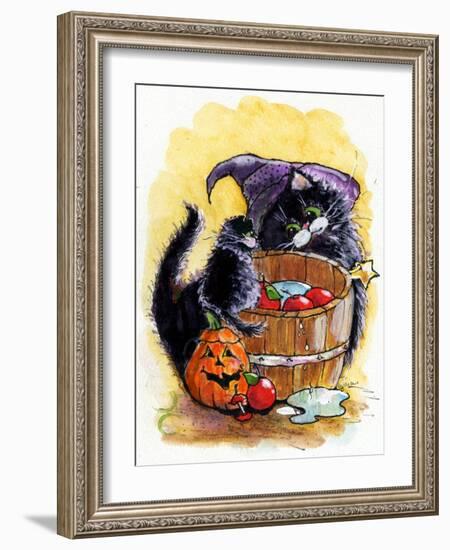 Bobbing For Apples Halloween-sylvia pimental-Framed Art Print