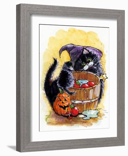 Bobbing For Apples Halloween-sylvia pimental-Framed Art Print