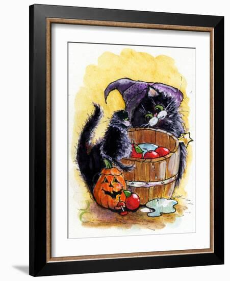 Bobbing For Apples Halloween-sylvia pimental-Framed Art Print