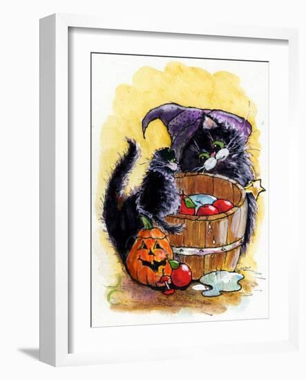 Bobbing For Apples Halloween-sylvia pimental-Framed Art Print