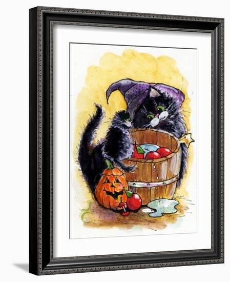 Bobbing For Apples Halloween-sylvia pimental-Framed Art Print