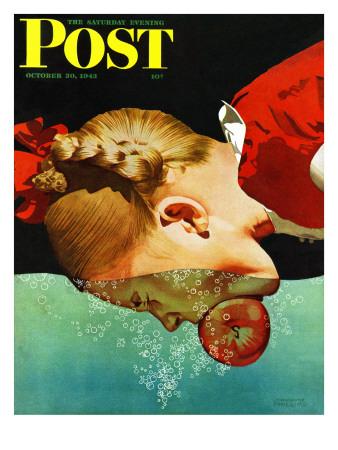 Bobbing For Apples Saturday Evening Post Cover October 30 1943 Giclee Print John Hyde Phillips Art Com