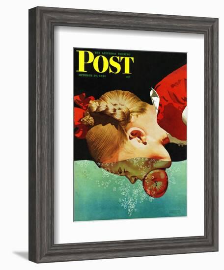 "Bobbing for Apples," Saturday Evening Post Cover, October 30, 1943-John Hyde Phillips-Framed Giclee Print