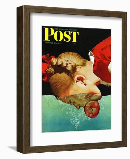 "Bobbing for Apples," Saturday Evening Post Cover, October 30, 1943-John Hyde Phillips-Framed Giclee Print