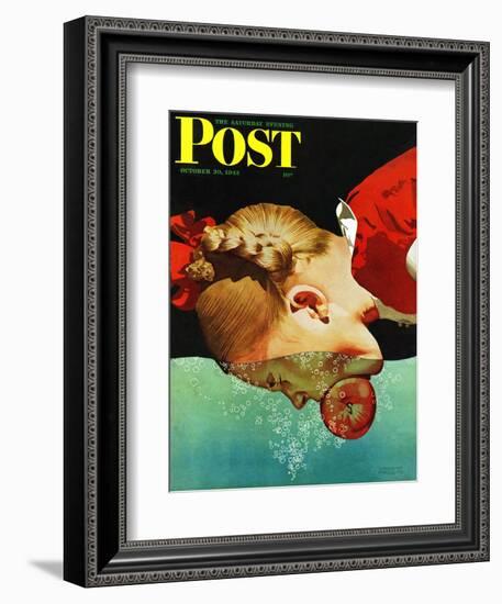 "Bobbing for Apples," Saturday Evening Post Cover, October 30, 1943-John Hyde Phillips-Framed Giclee Print