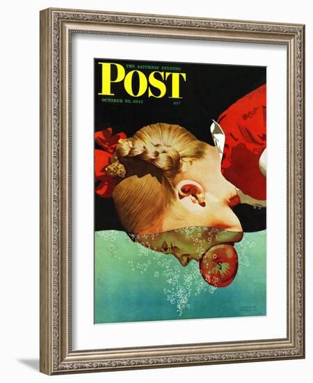 "Bobbing for Apples," Saturday Evening Post Cover, October 30, 1943-John Hyde Phillips-Framed Giclee Print