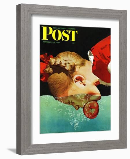 "Bobbing for Apples," Saturday Evening Post Cover, October 30, 1943-John Hyde Phillips-Framed Giclee Print