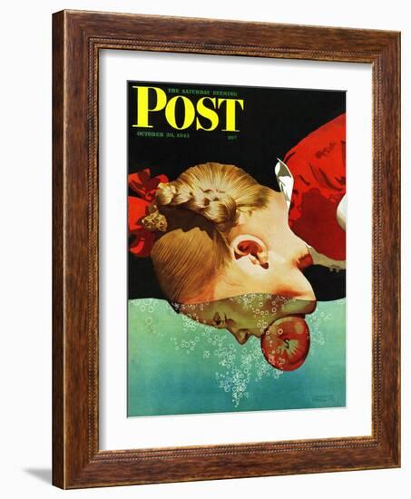 "Bobbing for Apples," Saturday Evening Post Cover, October 30, 1943-John Hyde Phillips-Framed Giclee Print