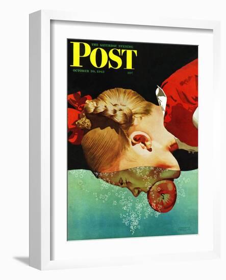 "Bobbing for Apples," Saturday Evening Post Cover, October 30, 1943-John Hyde Phillips-Framed Giclee Print