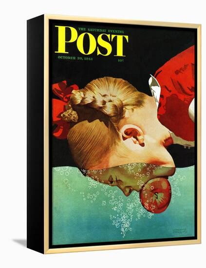 "Bobbing for Apples," Saturday Evening Post Cover, October 30, 1943-John Hyde Phillips-Framed Premier Image Canvas