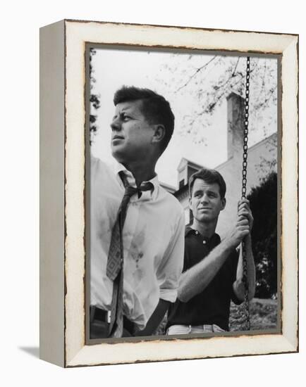 Bobby Kennedy, Chief Counsel of Sen. Comm. on Labor and Management, with Bro, Ma Sen. John Kennedy-Paul Schutzer-Framed Premier Image Canvas