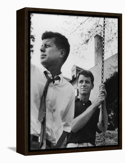 Bobby Kennedy, Chief Counsel of Sen. Comm. on Labor and Management, with Bro, Ma Sen. John Kennedy-Paul Schutzer-Framed Premier Image Canvas