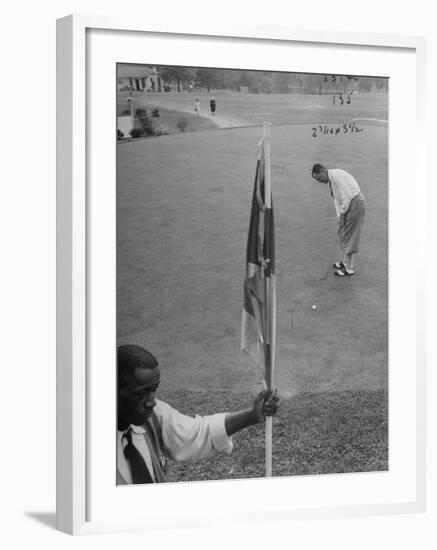 Bobby Locke Playing Golf-Martha Holmes-Framed Premium Photographic Print