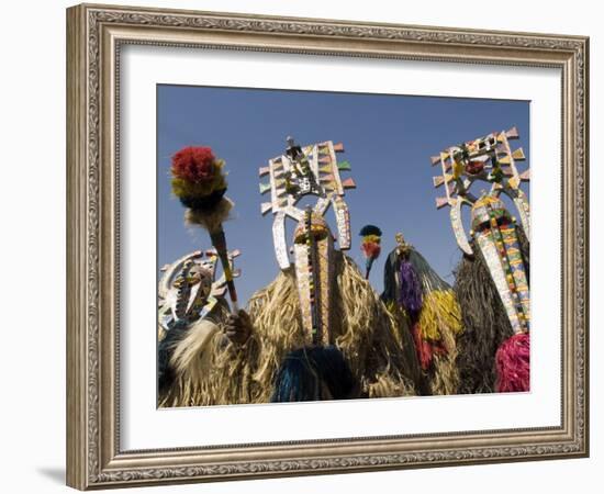 Bobo Masks During Festivities, Sikasso, Mali, Africa-De Mann Jean-Pierre-Framed Photographic Print