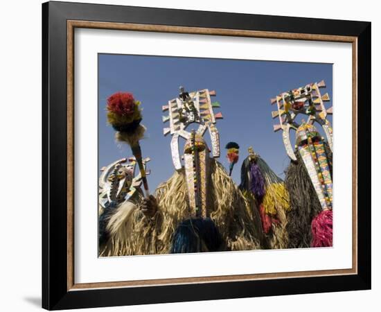 Bobo Masks During Festivities, Sikasso, Mali, Africa-De Mann Jean-Pierre-Framed Photographic Print