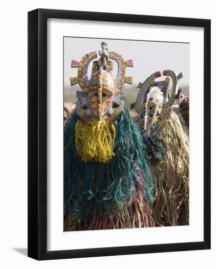 Bobo Masks During Festivities, Sikasso, Mali, Africa-De Mann Jean-Pierre-Framed Photographic Print