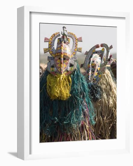 Bobo Masks During Festivities, Sikasso, Mali, Africa-De Mann Jean-Pierre-Framed Photographic Print