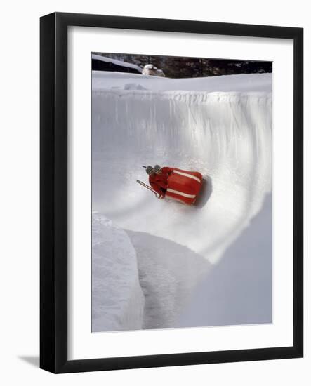 Bobsledding Championships, Switzerland-null-Framed Photographic Print