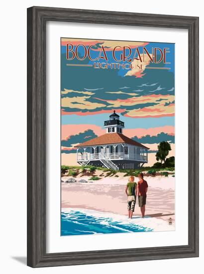 Boca Grande, Florida - Lighthouse-Lantern Press-Framed Art Print