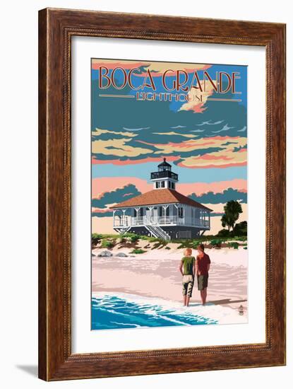 Boca Grande, Florida - Lighthouse-Lantern Press-Framed Art Print