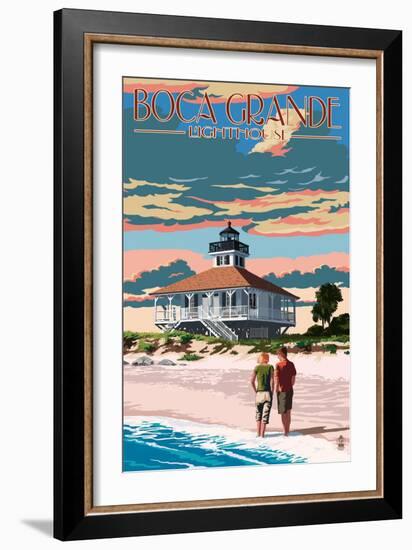 Boca Grande, Florida - Lighthouse-Lantern Press-Framed Art Print