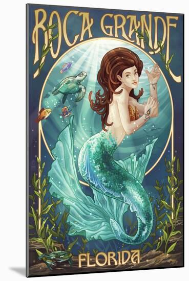 Boca Grande, Florida - Mermaid-Lantern Press-Mounted Art Print