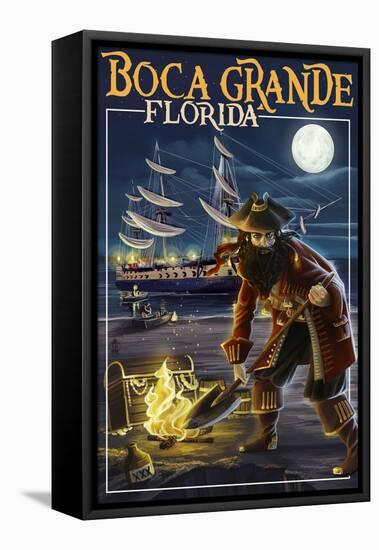 Boca Grande, Florida - Pirate-Lantern Press-Framed Stretched Canvas