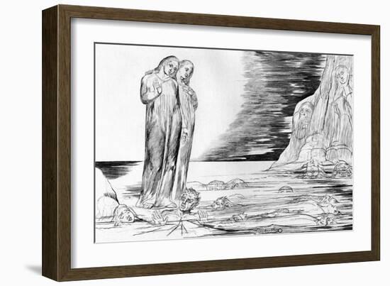 Bocca Degli Abati in the Lake of Ice by William Blake-William Blake-Framed Giclee Print