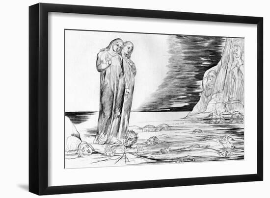 Bocca Degli Abati in the Lake of Ice by William Blake-William Blake-Framed Giclee Print