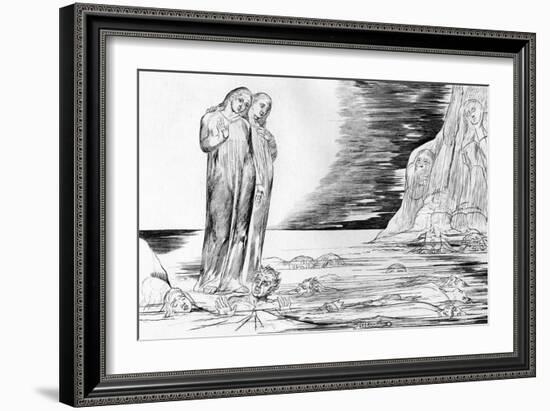 Bocca Degli Abati in the Lake of Ice by William Blake-William Blake-Framed Giclee Print