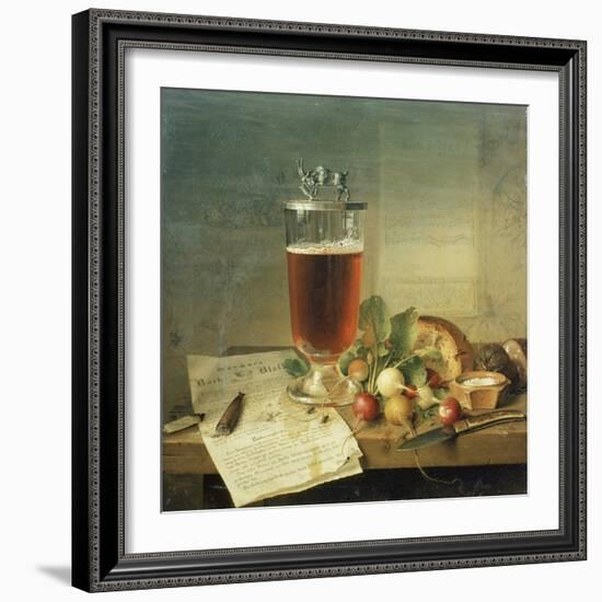 Bock Beer-Still Life, 1839-Johann Wilhelm Preyer-Framed Giclee Print