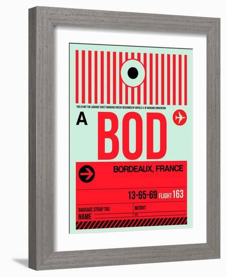 BOD Bordeaux Luggage Tag I-NaxArt-Framed Art Print