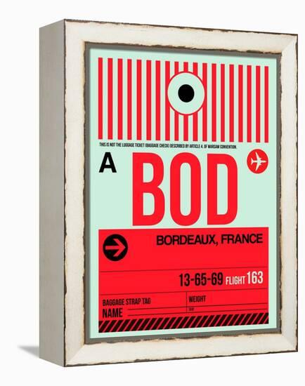 BOD Bordeaux Luggage Tag I-NaxArt-Framed Stretched Canvas