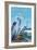 Bodega Bay, California - Blue Heron-Lantern Press-Framed Art Print