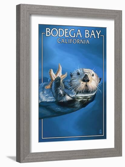 Bodega Bay, California - Sea Otter-Lantern Press-Framed Art Print