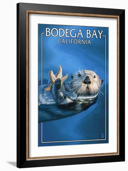 Bodega Bay, California - Sea Otter-Lantern Press-Framed Art Print