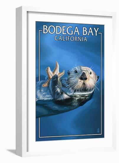 Bodega Bay, California - Sea Otter-Lantern Press-Framed Art Print