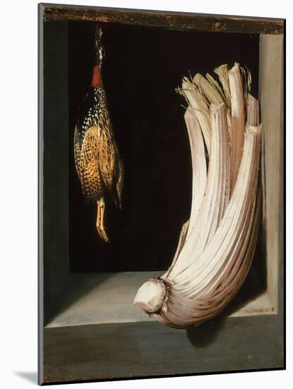 Bodegón with a Cardoon and Francolin-Juan Sanchez Cotan-Mounted Giclee Print