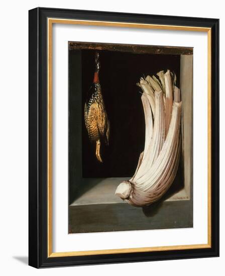 Bodegón with a Cardoon and Francolin-Juan Sanchez Cotan-Framed Giclee Print