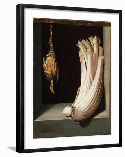 Bodegón with a Cardoon and Francolin-Juan Sanchez Cotan-Framed Giclee Print