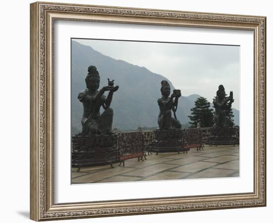 Bodhisattvas around the Big Buddha Statue, Lantau Island, Hong Kong, China-Amanda Hall-Framed Photographic Print