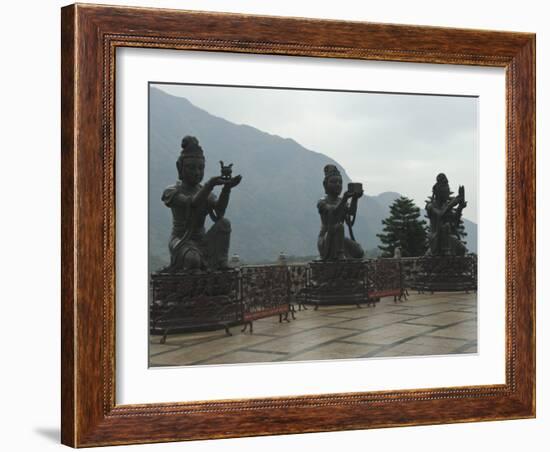 Bodhisattvas around the Big Buddha Statue, Lantau Island, Hong Kong, China-Amanda Hall-Framed Photographic Print