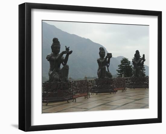 Bodhisattvas around the Big Buddha Statue, Lantau Island, Hong Kong, China-Amanda Hall-Framed Photographic Print