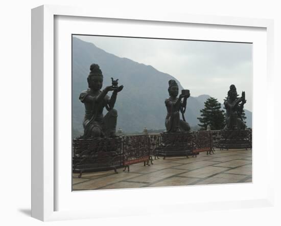 Bodhisattvas around the Big Buddha Statue, Lantau Island, Hong Kong, China-Amanda Hall-Framed Photographic Print